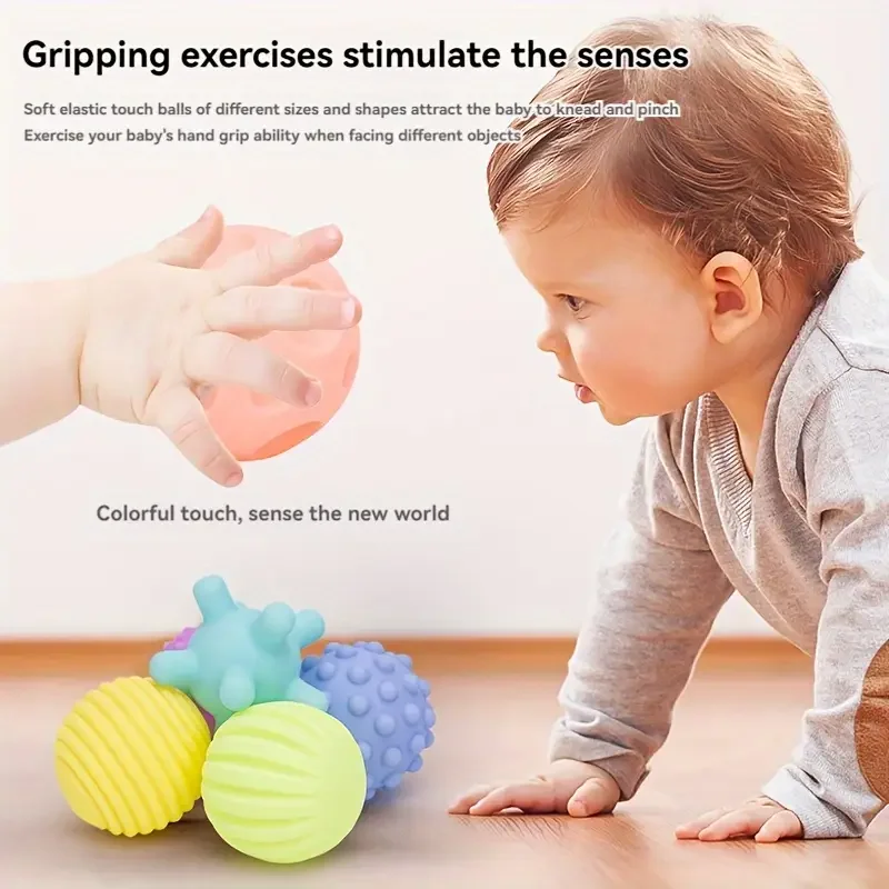 6pcs Youngsters Sensory Balls, Textured Hand Touch Massage Toys, PVC Material, Non-Battery Operated, Assorted Colors