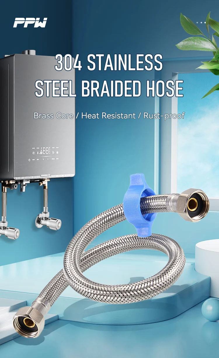 FANSKI Modern Design Style Stainless Steel Braided Flexible Kitchen Faucet Hose for Water Plumbing System factory
