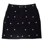Mini Skirt Mini Jeans Women Skirt Custom Summer Casual Embroidery Floral Mini Jeans Skirt Women Denim Ladies