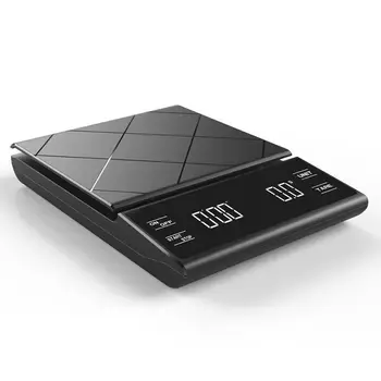 Black Basic Scale Coffee Calorie 3kg Scale Electronic Charging Kitchen Food Coffee Scale Digital With Timer