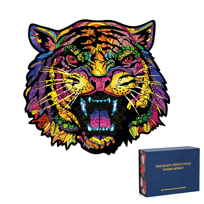 Wooden Jigsaw Puzzles Pieces Cool Tiger King Worthy Collection Family Games  Gifts Adults Kids Unique Animal Shaped Wood Puzzle - Buy Wooden Jigsaw  Puzzles Games Gifts,Majestic Animal Wooden Jigsaw Puzzle Pieces Best