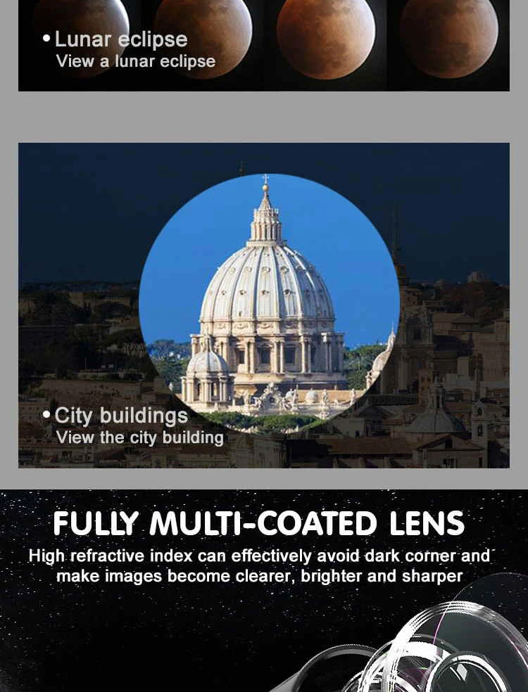 Trépied ajustable pour enfants, jouet, télescope à fort grossissement, astronomie, scientifique des enfants