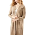 Sweater V-neck Sweater Women's Jacket Coat Style Cardigan Solid Color Soft Thin Comfortable V-neck Mid-Length Sweater