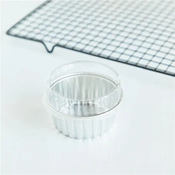 Personalized custom Aluminum Foil Baking Cups With Lids Dessert Pudding Cupcake Wholesale