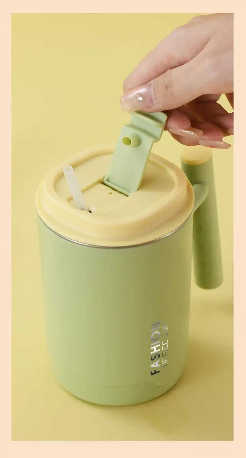 Wholesale High Quality Cute Small Cup Mug Stainless Steel Cup Bottle Household Office Coffee Cup with Cover_13