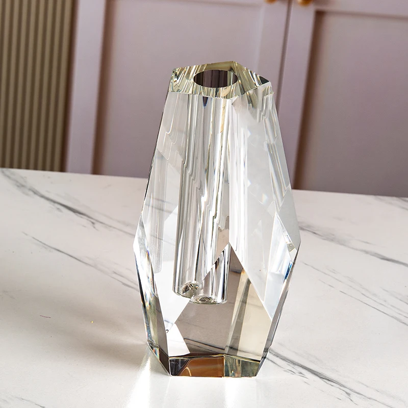 product new product irregular k9 home decoration transparent high quality crystal vase-5