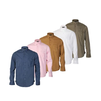 Best selling custom made fashion full sleeve pocket business casual shirts for men long sleeve