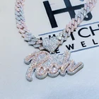 Hip Jewelry Hip Hip Hop Iced Out Jewelry Cuban Link Diamond Letter Custom Necklace Women Jewelry