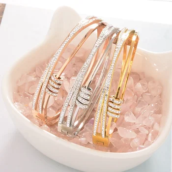 Modalen Stainless Steel 316 Italian Jewellery Gold Bangles Accessories Fashion Woman Natural Stone Jewelry