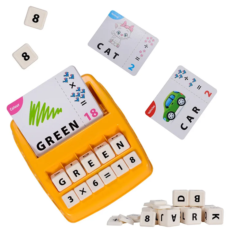 Educational 2 in 1 Counting Math & Matching Letter Game Word Puzzles Toys English alphabet Spelling game for kids