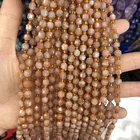Beads 6mm Double Tip Orange Moonstone Fancy Gemstone Beads Jewelry Making