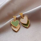 Dangle Earrings Earrings Earrings Dangle 2021 Fashion Trendy Gold Plated Green Heart Dangle Earrings