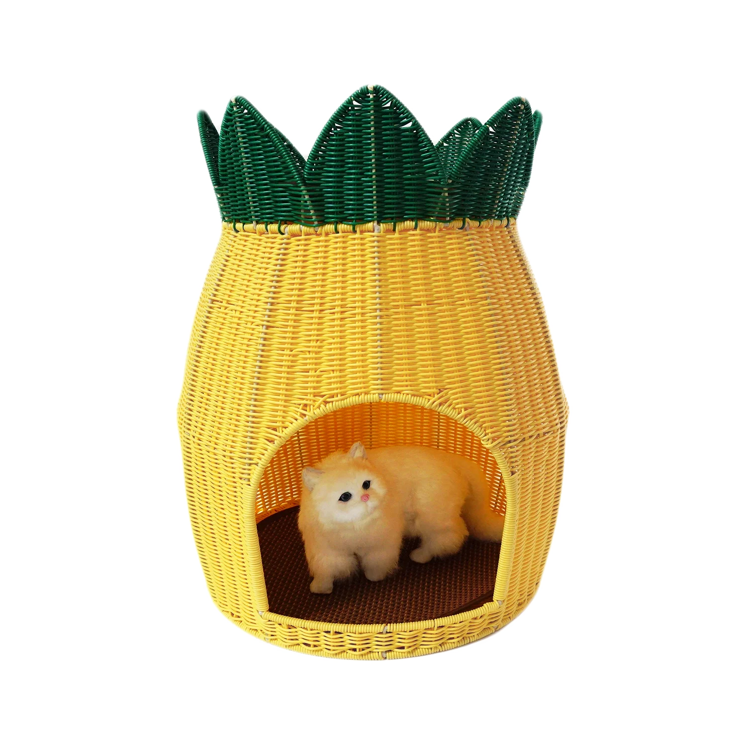 pineapple cat bed wicker