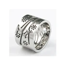 Silver Silver Trendy Stainless Steel Jewelry Vintage Silver Ring Hip Hop European And American Retro Fashion Men's Ring