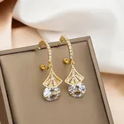 Earrings Jewelry Earrings Most Popular Small Pendant Earrings Sector Shiny Crystal Korean Earrings Jewelry