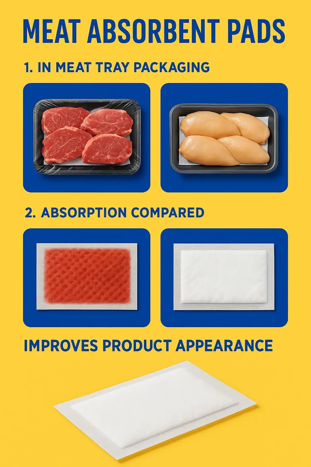 Eco-Friendly Disposable Paper Absorbent Pad for Fresh Meat, Beef, and Poultry Packaging - detail 6