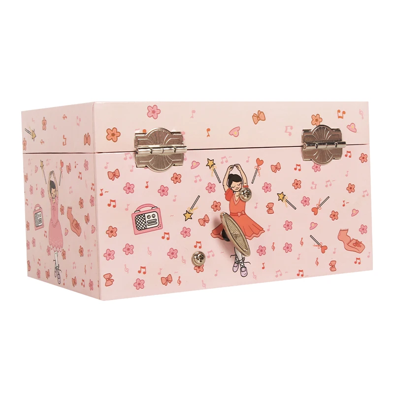 Ever Bright Wholesale 5 Inch With A Drawer Custom Dancing Ballerina Music Box For Baby Girl Christmas Gift