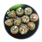 Unakite Wholesale Crystal Crafts Natural Unakite Quartz Color Crystal Apple For Christmas Gifts