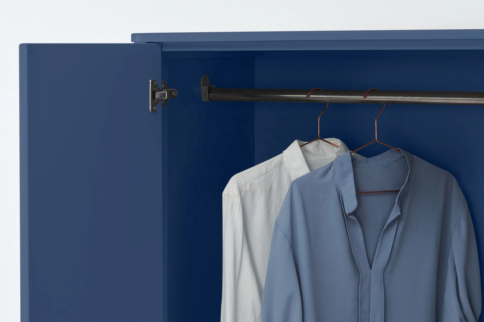 Modern Blue and White Bright simple style  wardrobe closet with multiple storage function