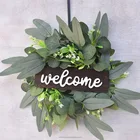 Door Wreath High Quality Wedding Welcome White Artificial Eucalyptus Wreaths Spring Wreaths Door Wreath