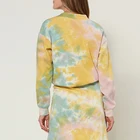 Sweatshirt Oem Vintage Oversized Woman Manufacturer V Neck Twist Front Tie Dye Sweatshirt Women