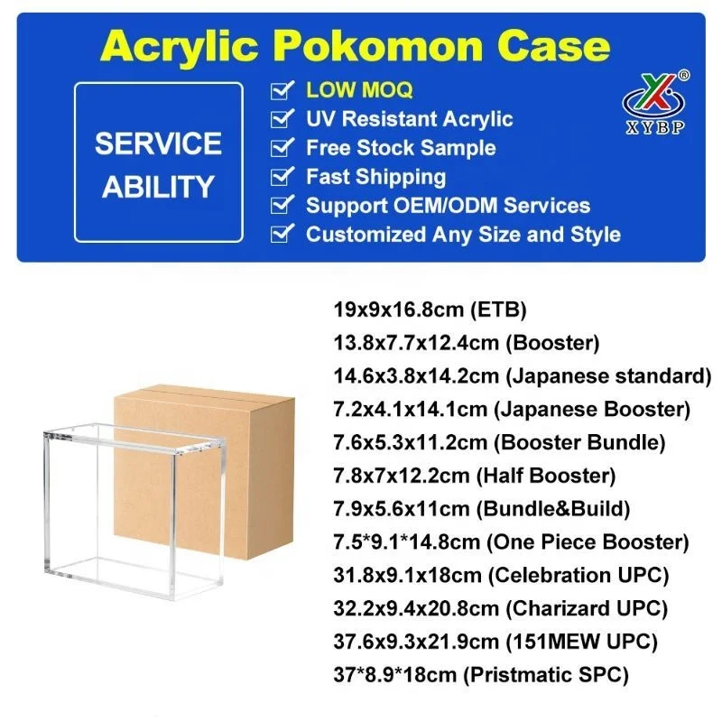 product strong magnet acrylic elite trainer box booster case pokemon collection protection display etb acrylic case with magnetic lid-11