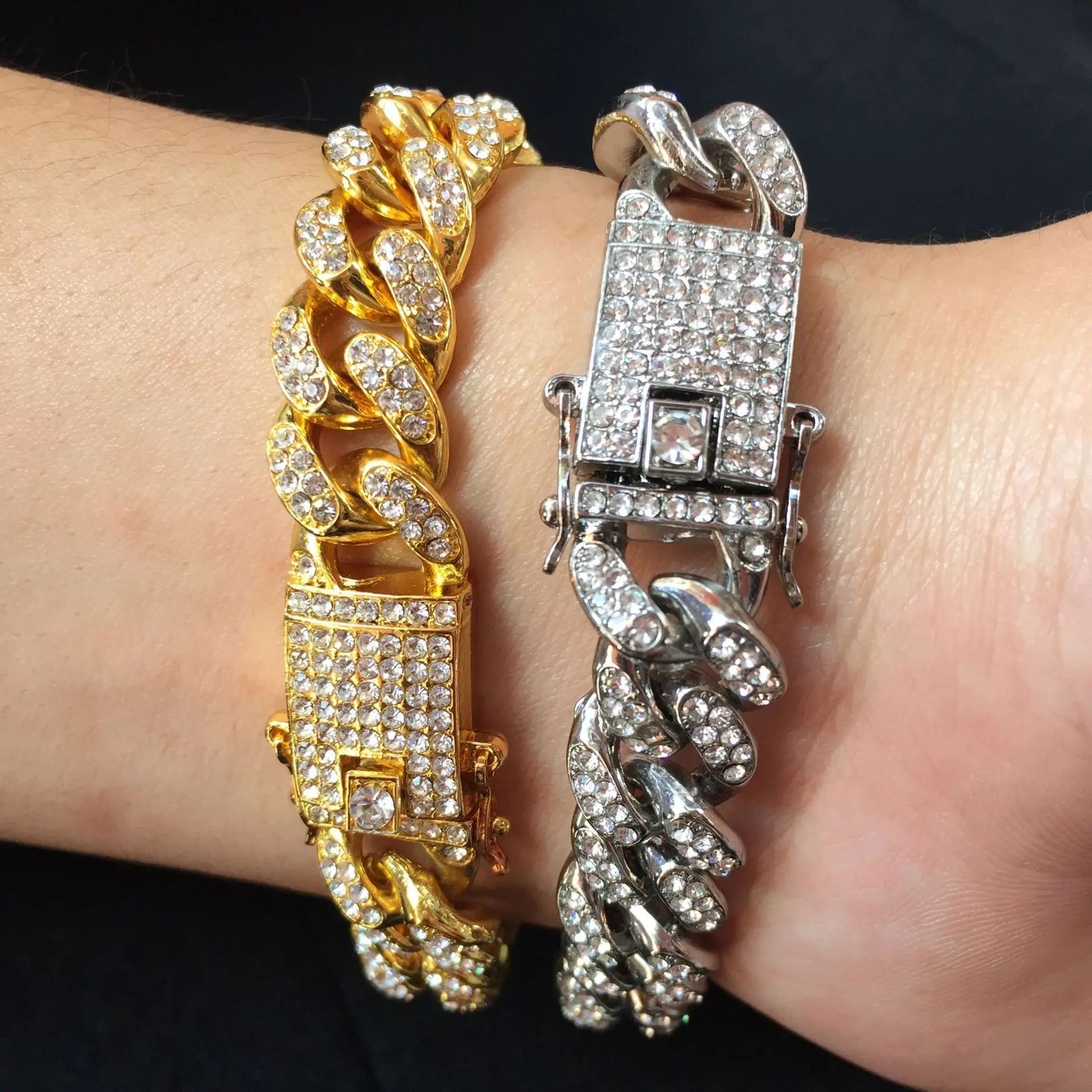 Cuban Link Iced Out Anklet Women Men 