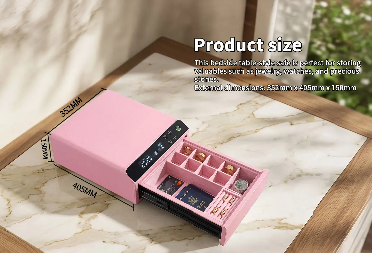 dr 1271 ft ceqsafe smart digital watch winder leather bluetooth safe drawer box smart jewelry safe box for sales-2