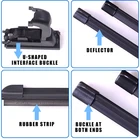 Frameless Universal U-Hook Soft Rubber 14" 15" 16" 17" 18" 19" 20" 21" 22" 24" 28" Car Wiper Blade
