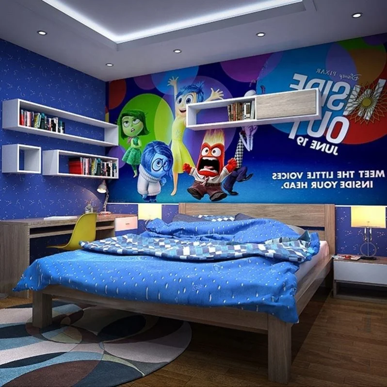 20KAD018 Luxury Kid's Bedroom Furniture Sets Young Children Sleeping Bed Room Complete Set Wooden Cartoon Bed For Kids