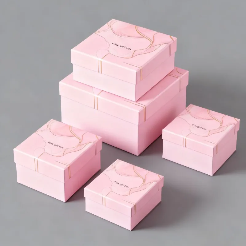 product hot sale delicate necklaces bracelets paper box soy ink pink deluxe gift box for jewelry factory direct matte rings earrings box-3