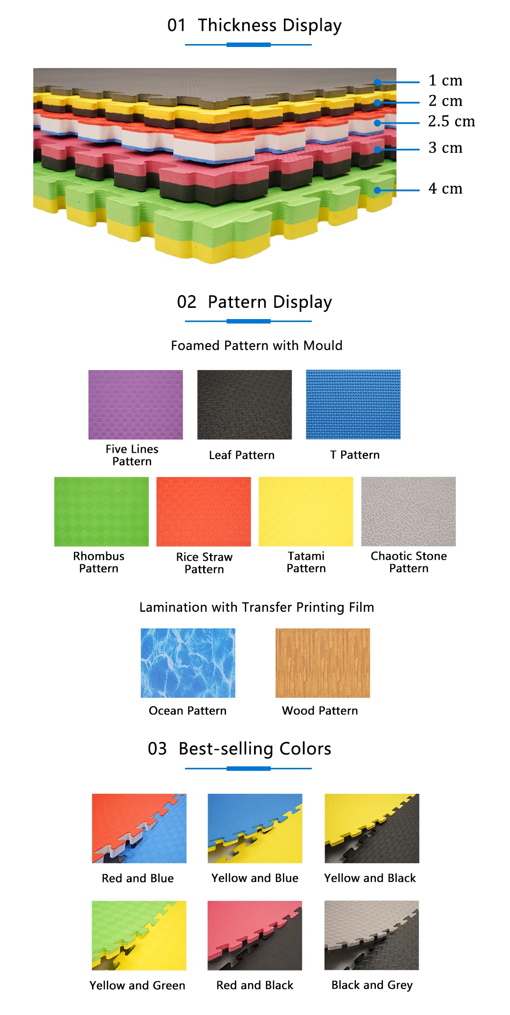 Hydefoam 1M*1M Large Interlocking Puzzle Mat for Taekwondo Gym and Martial Arts Hall Custom Sizes factory
