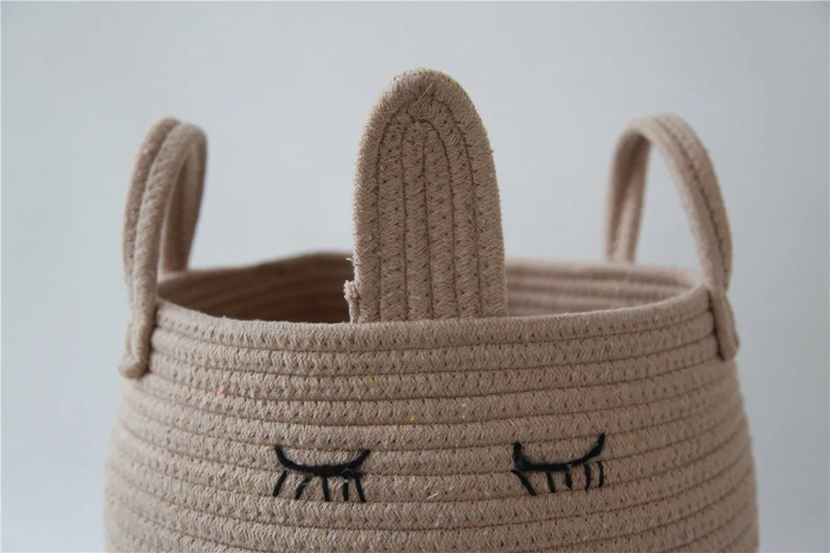 Hot Selling cotton rope Home Decoration Clothing Cartoon Storage Basket kids toy storage basket