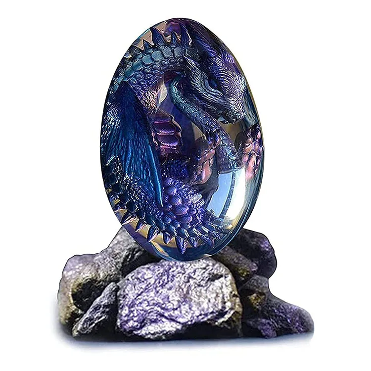 Exquisite and Unique Lava Dragon Egg Souvenir Dream Crystal Transparent Dragon Egg Dragon Eggs That Hatch Resin Sculpture Desktop Ornaments A Lava Dragon Egg 