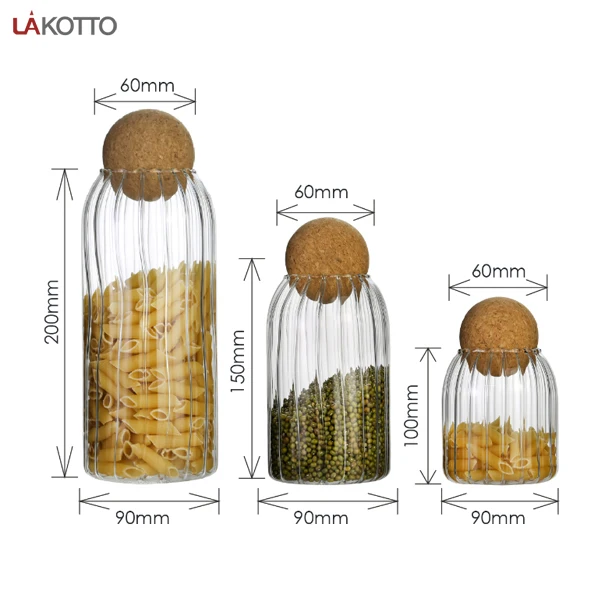 High Borosilicate Glass Decorative Jars Food Storage Jars With Wood Lids