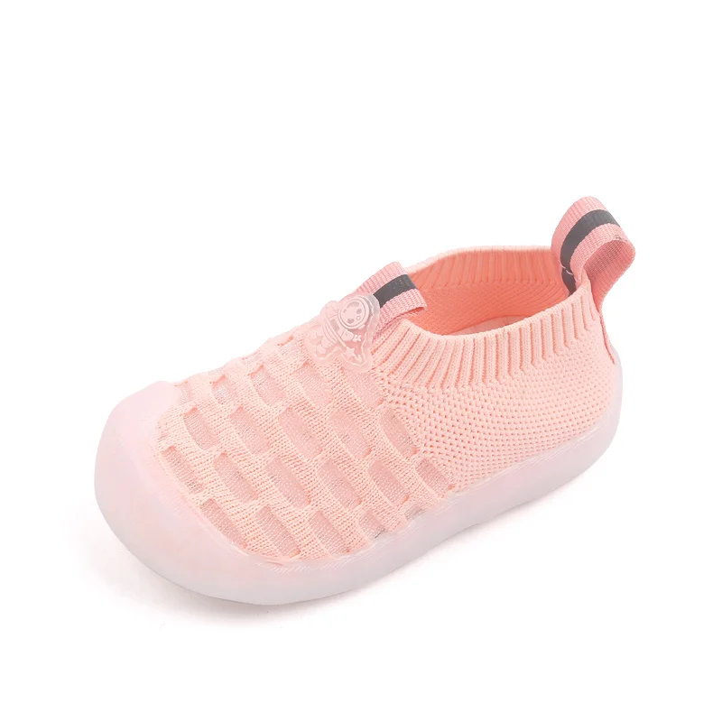 Spring and Summer Solid Color Mesh Surface Breathable Children Soft Soled Toddler Floor Shoes manufacture