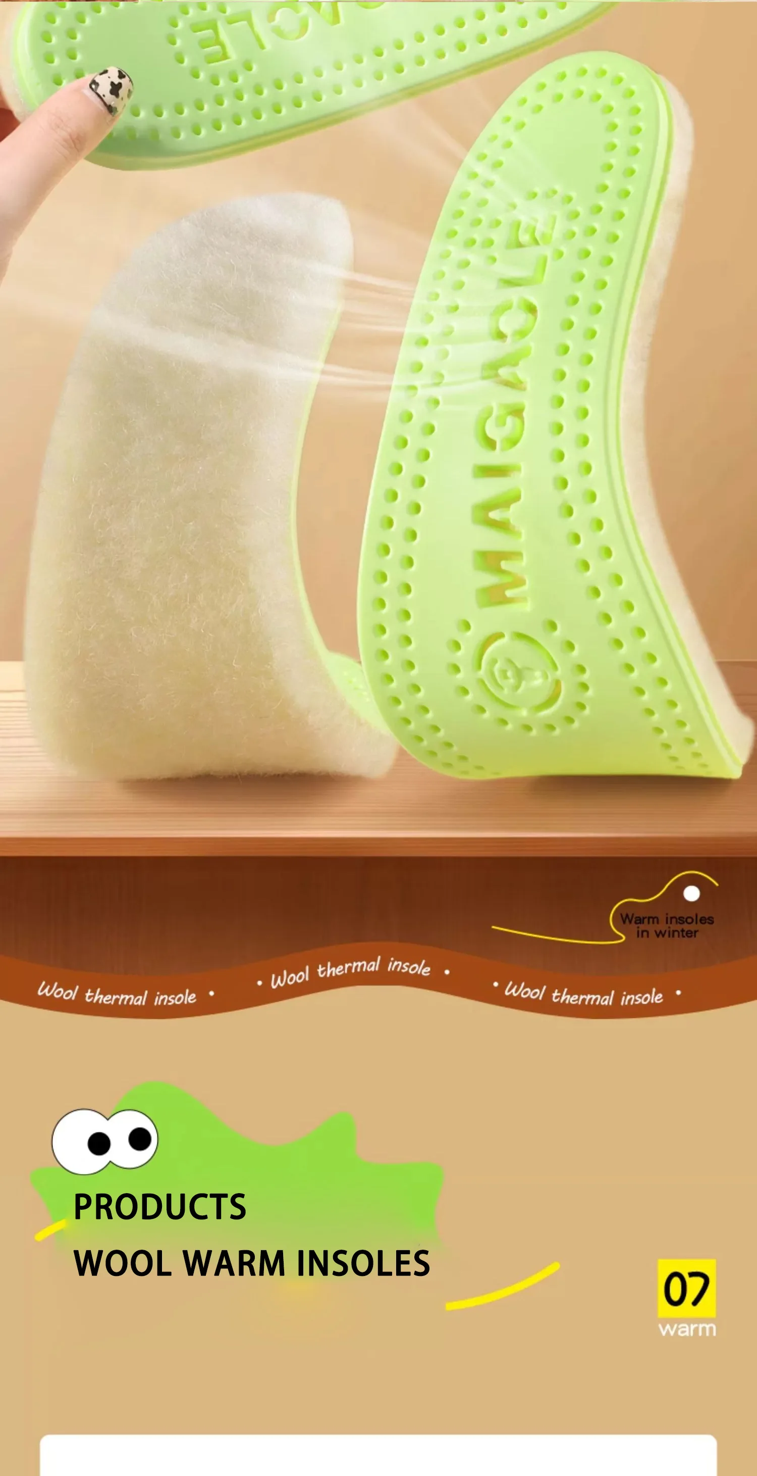 Winter Wool Insoles for Cold-Proof, Warm Feet, Plush Comfort for Snow Boots Winter Wool Insoles for Cold-Proof, Warm Feet, Plush Comfort for Snow Boots
