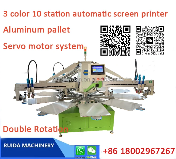 product multiple color automatic full kits octopus 3 color automatic carousel silk screen printing machine-3