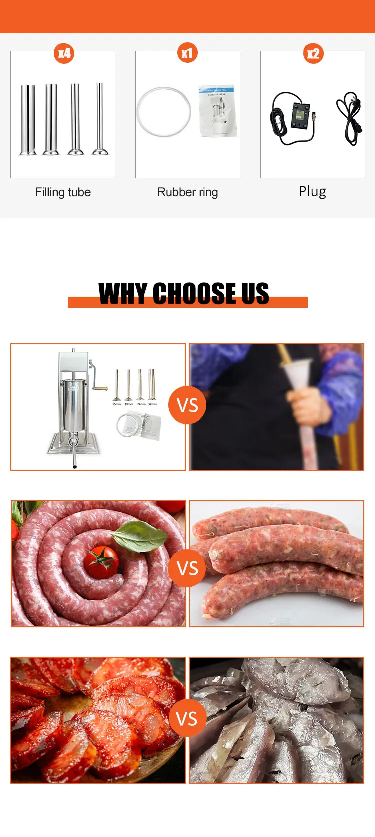 product 15l stainless steel electric vacuum sausage filler machine new condition meat stuffer pump motor core hotels factories-6