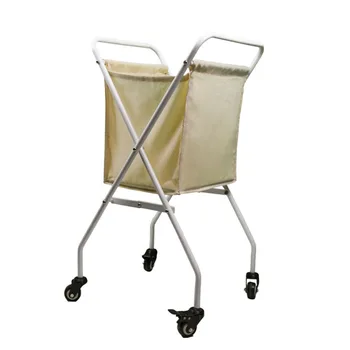 Cleaning Supplies Laundry Basket Cart Iron Laundry Cart Service Wheeled Commercial Laundry Cart For Hotel