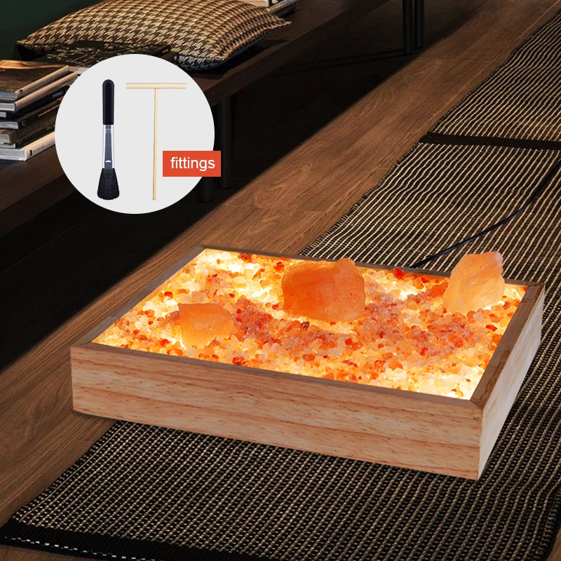 led himalayan salt zen garden