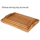 Food Wood Trays Dry Fruit Fast Food For Kitchen 3Pcs Bamboo Wood Serving Trays Set