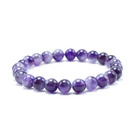 Beads Stone 8mm Natural Gemstone Beads Amethyst Natural Stone Beads Bracelet For Women Jewelry