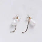Shell Pearl Elegant Style Party Queen Imitation Shell Pearl Freshwater Pearl Gold-plated Rhinestone Earrings