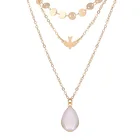 Peace New Multilayer Chain Retro Style Peace Dove Droplet Pendant Necklace For Women