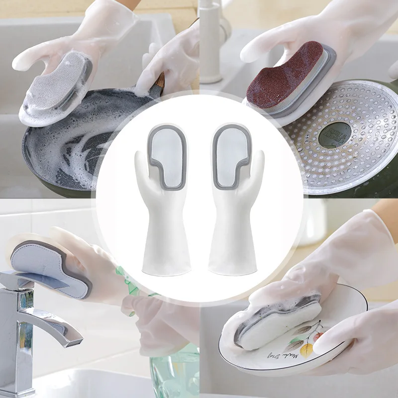 Pvc Cleaning Gloves Dish Washing Silicone Brush Gloves Silicone Brush Scrubber Silicone Brushing Gloves