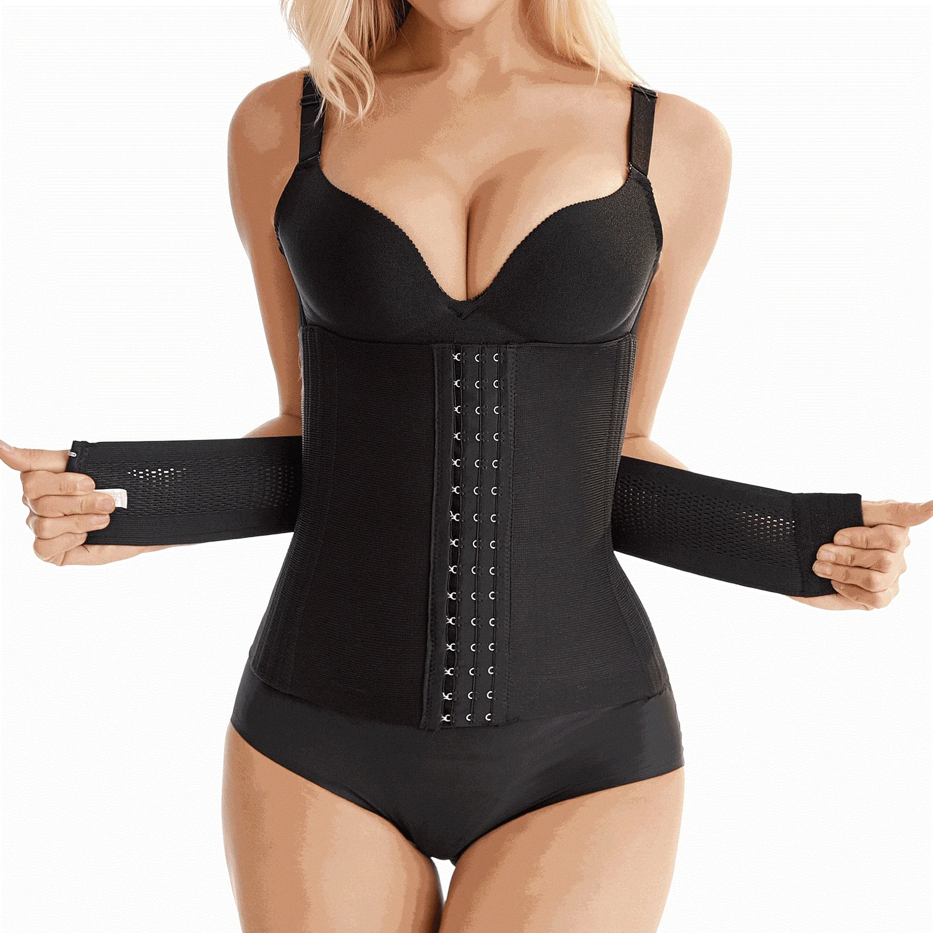 Best Selling S 3xl 16 Steel Bones Nylon Double Strap Compression Waist Trainer Long Torso Corset Flat Tummy Shaper Waist Trainer Buy Underbust Waist Trainer Girdle Waist Trainer Strap Nylon Double Compression Waist Trainer