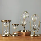 Nordic Style Light Luxury Gold 30 Minutes 1 Hour Glass Metal Iron Quicksand Fillable Hourglass Sand Timer