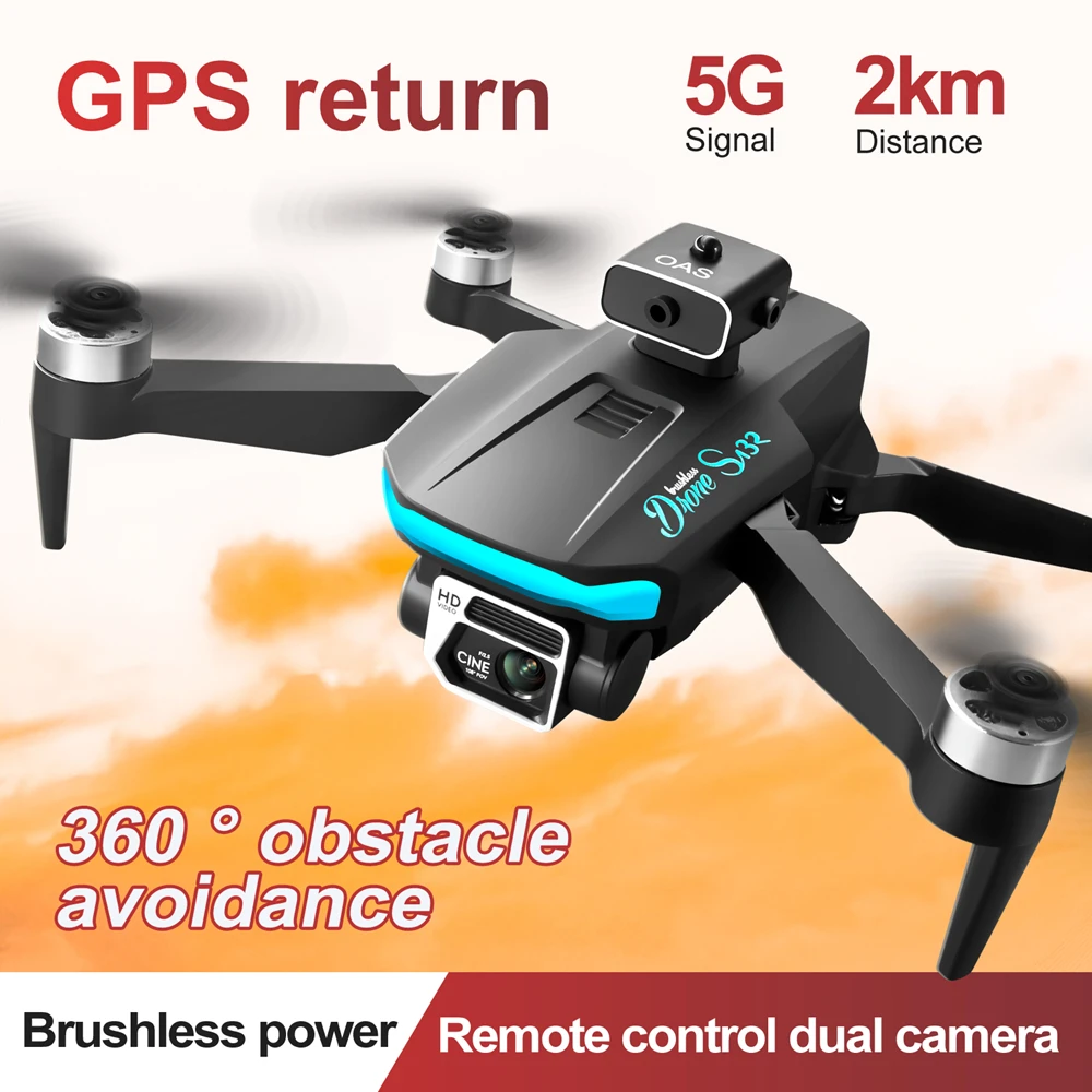 S132 Rc Dron Gps 8k Professional Camera 5g Wifi 360 Obstacle Avoidance