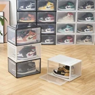 Box Plastic Front Drop Open Basketball Shoe Storage Box Plastic Display Storage Nike AJ Sneaker Showcase